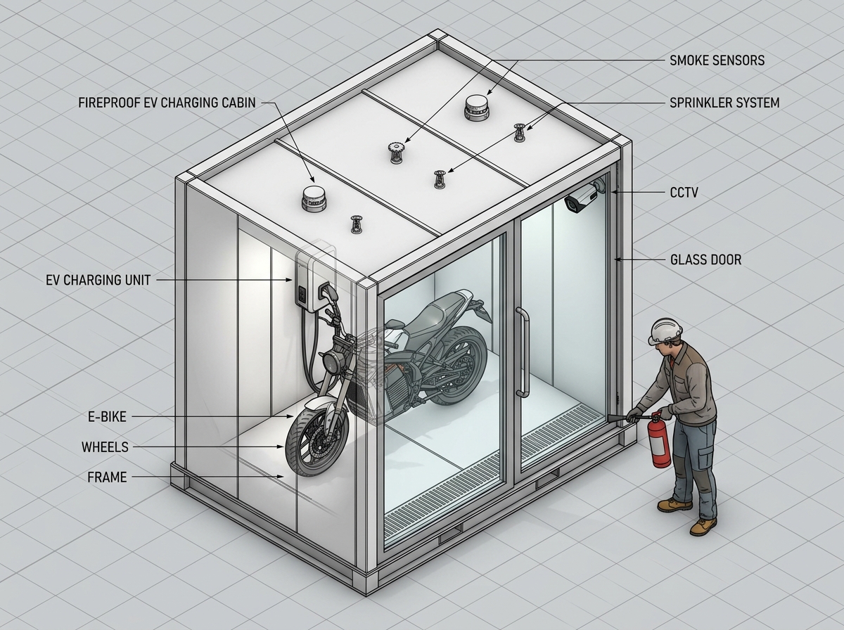 Fireproof EV Charging Cabin